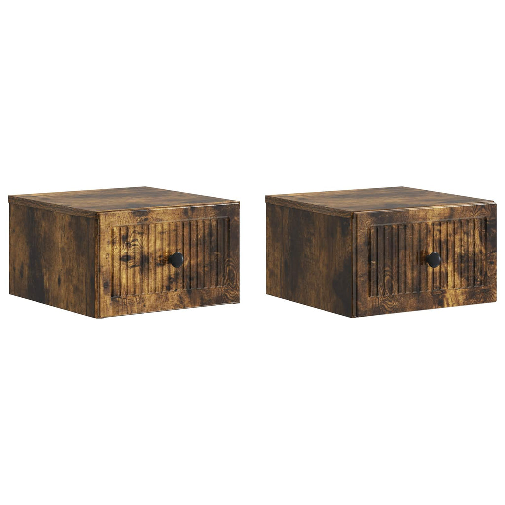 vidaXL Wisząca Szafka Nocna 2 pcs Dąb wędzony 33 x 34,5 x 20 cm