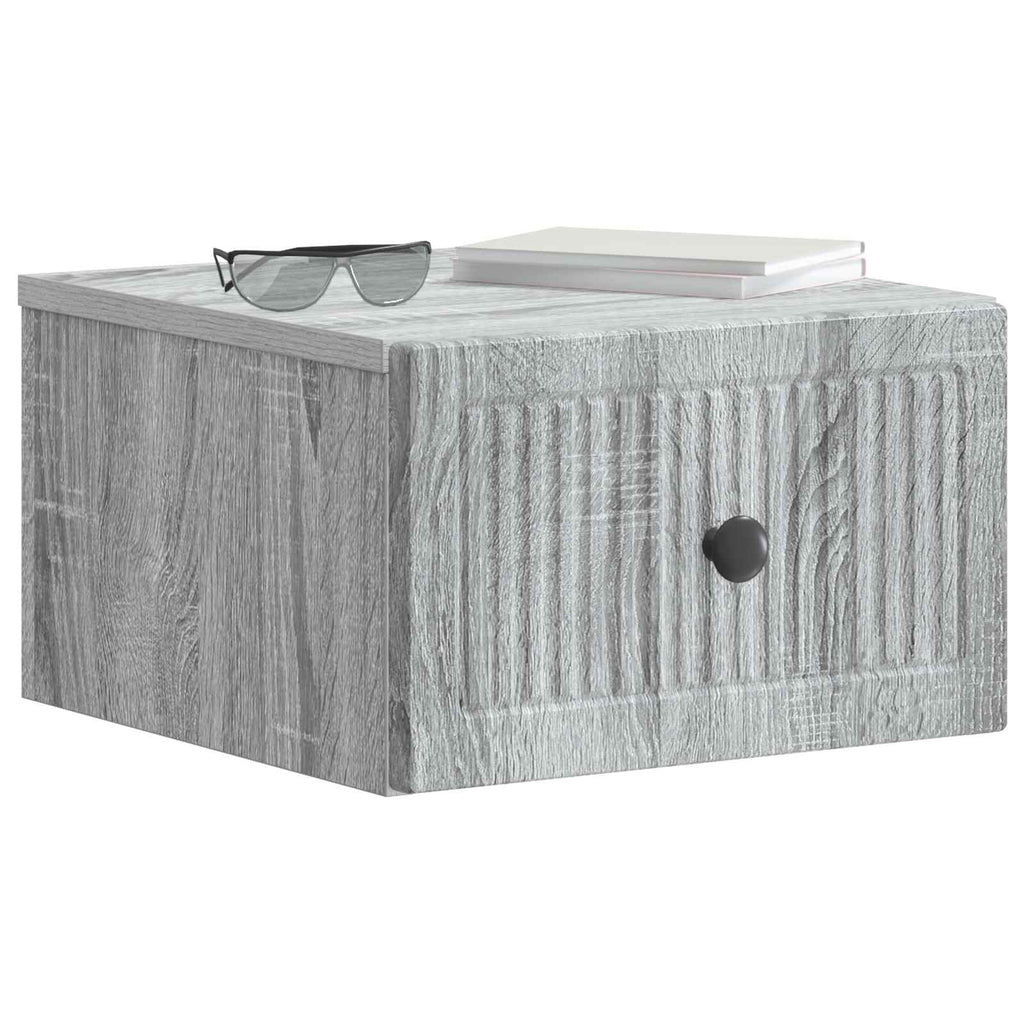 vidaXL Wisząca Szafka Nocna z szufladą Szary Sonoma 33 x 34,5 x 20 cm
