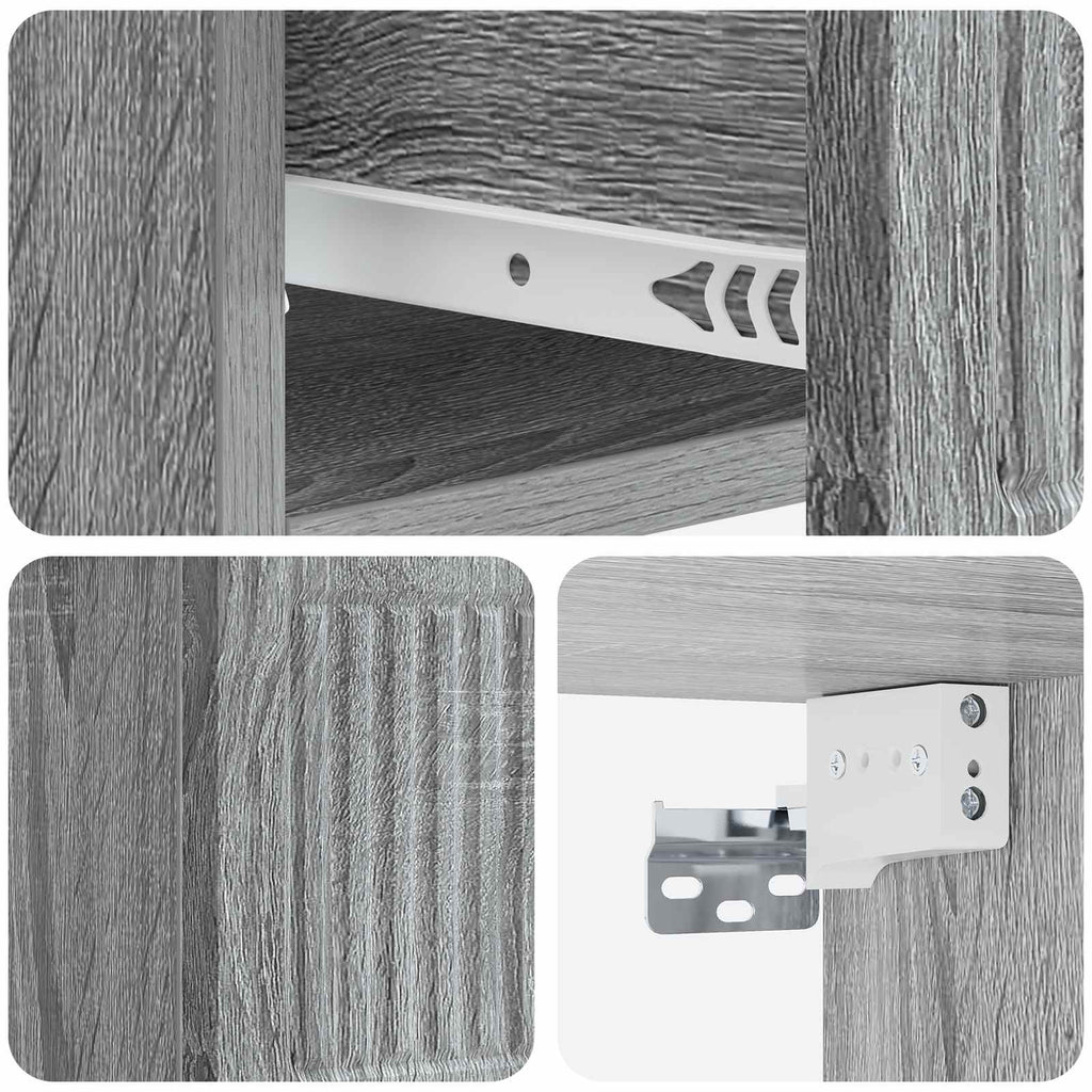 vidaXL Wisząca Szafka Nocna 2 pcs Szary Sonoma 33 x 34,5 x 20 cm