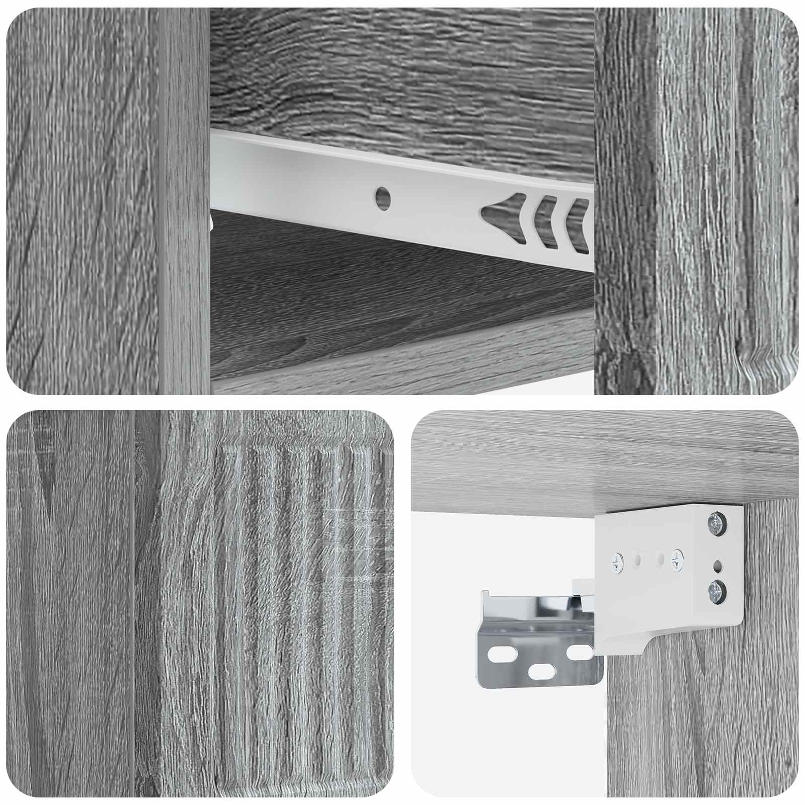 vidaXL Wisząca Szafka Nocna 2 pcs Szary Sonoma 33 x 34,5 x 20 cm