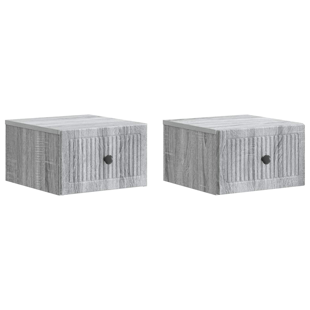 vidaXL Wisząca Szafka Nocna 2 pcs Szary Sonoma 33 x 34,5 x 20 cm