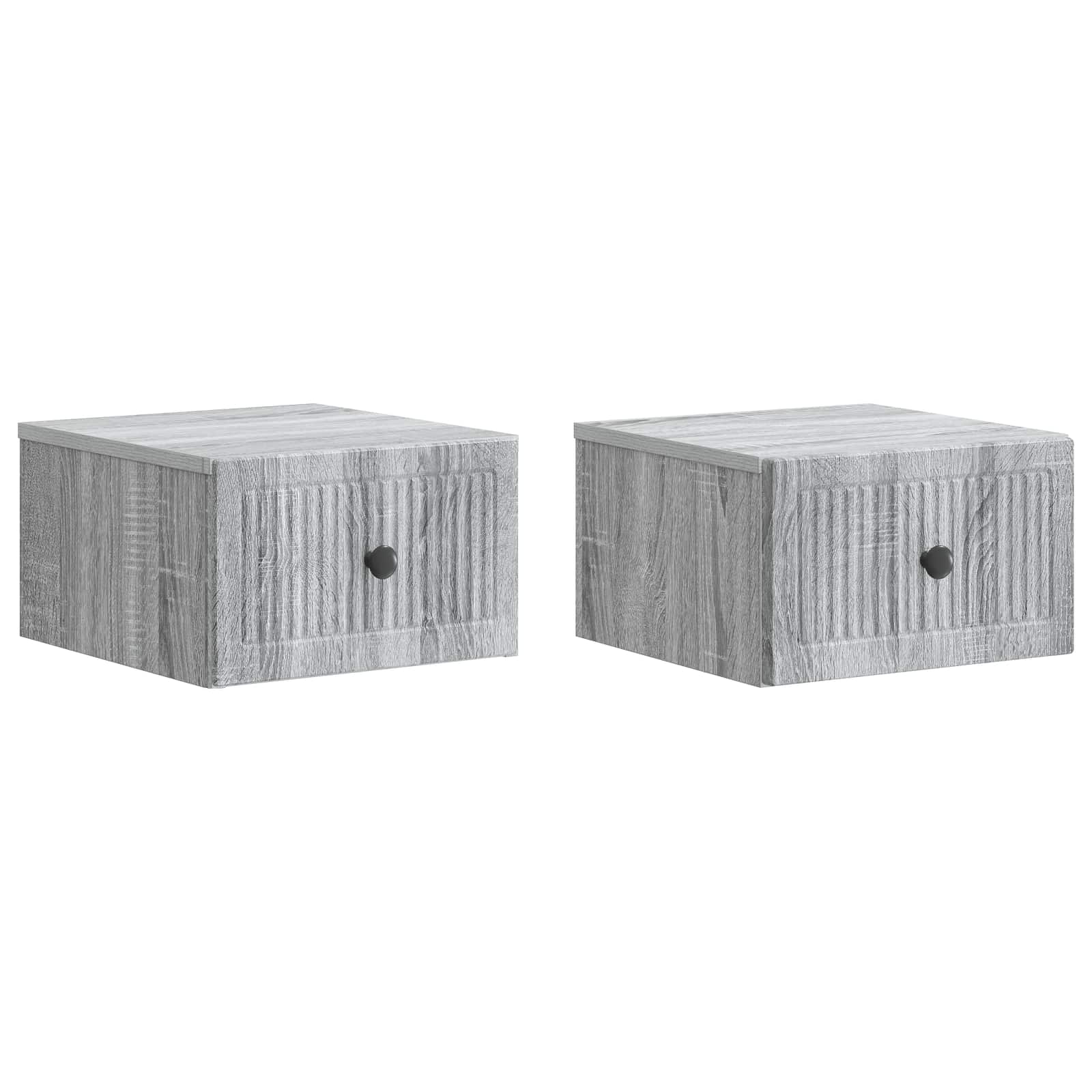 vidaXL Wisząca Szafka Nocna 2 pcs Szary Sonoma 33 x 34,5 x 20 cm