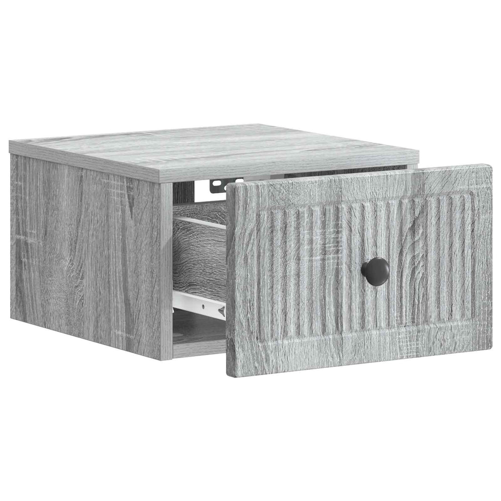 vidaXL Wisząca Szafka Nocna 2 pcs Szary Sonoma 33 x 34,5 x 20 cm