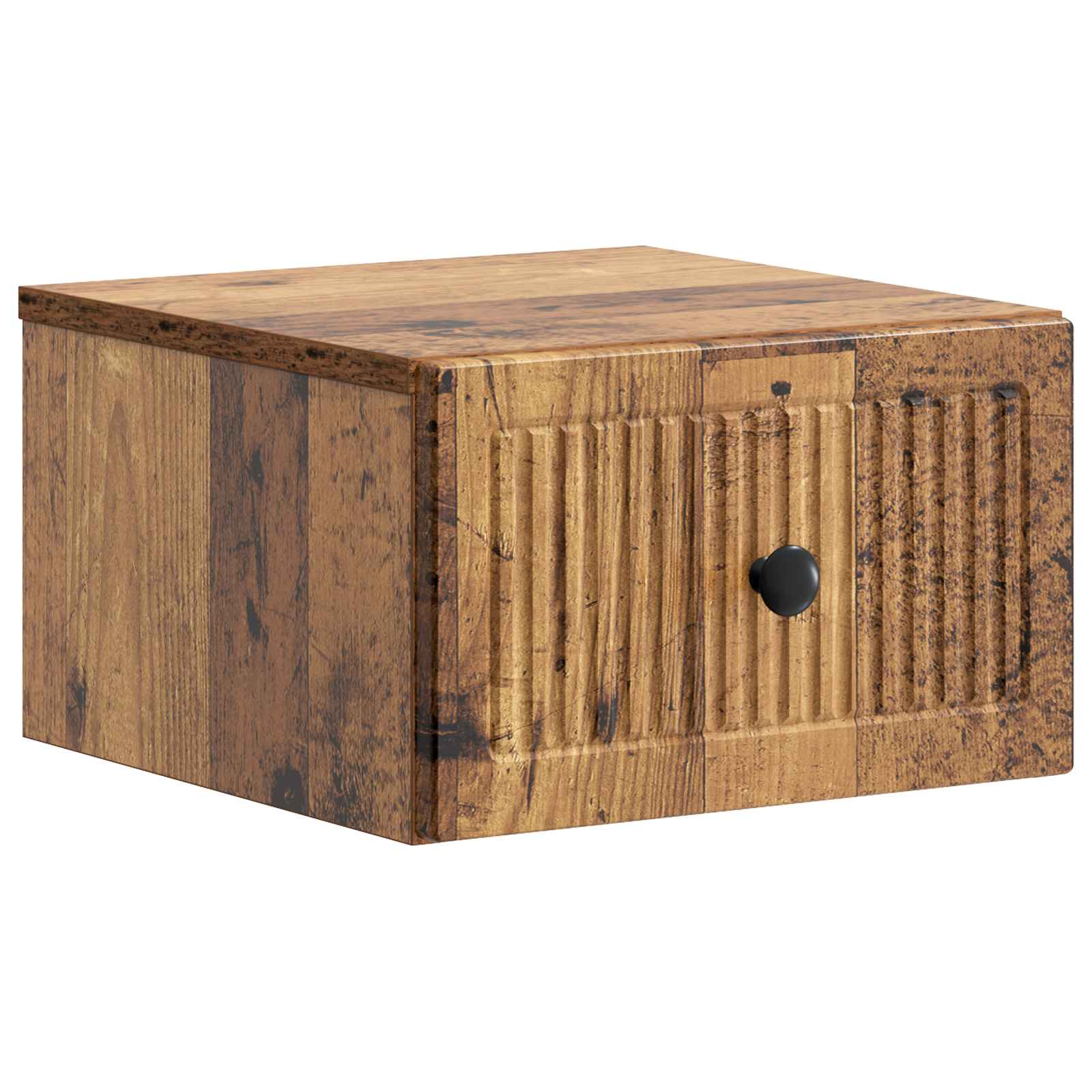 vidaXL Wisząca Szafka Nocna z szufladą Stare drewno 33 x 34,5 x 20 cm