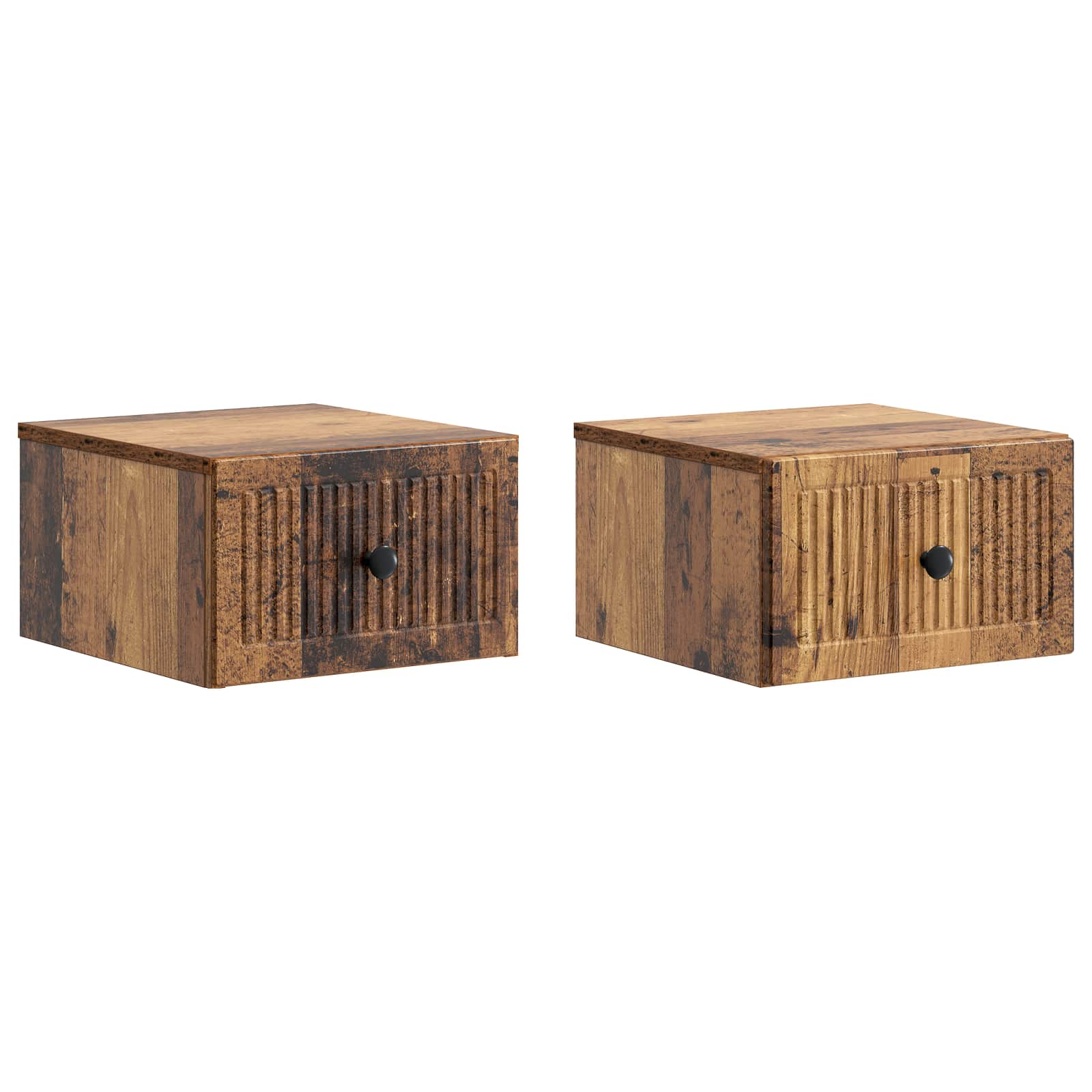 vidaXL Wisząca Szafka Nocna 2 pcs Stare drewno 33 x 34,5 x 20 cm
