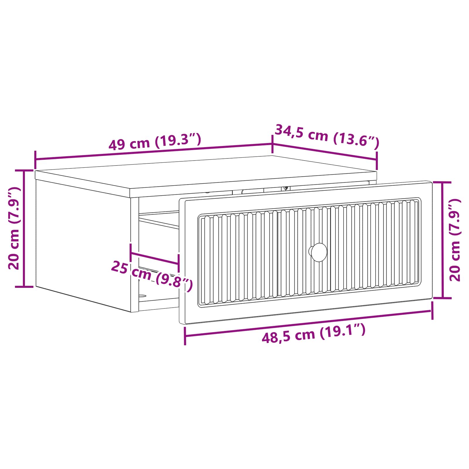 vidaXL Szafka Nocna Czarny 49 x 34,5 x 20 cm Drewno inżynieryjne