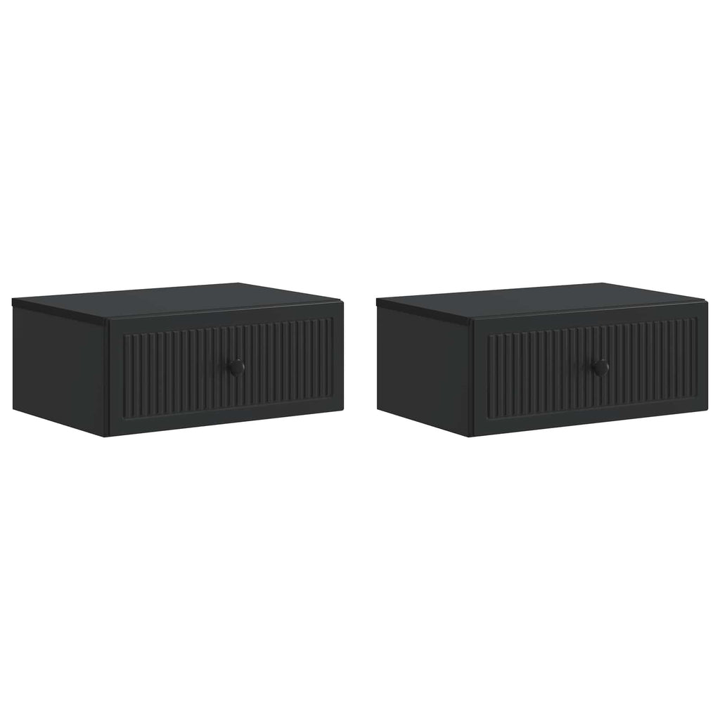 vidaXL Szafka Nocna 2 pcs Czarny 49 x 34,5 x 20 cm Drewno inżynieryjne