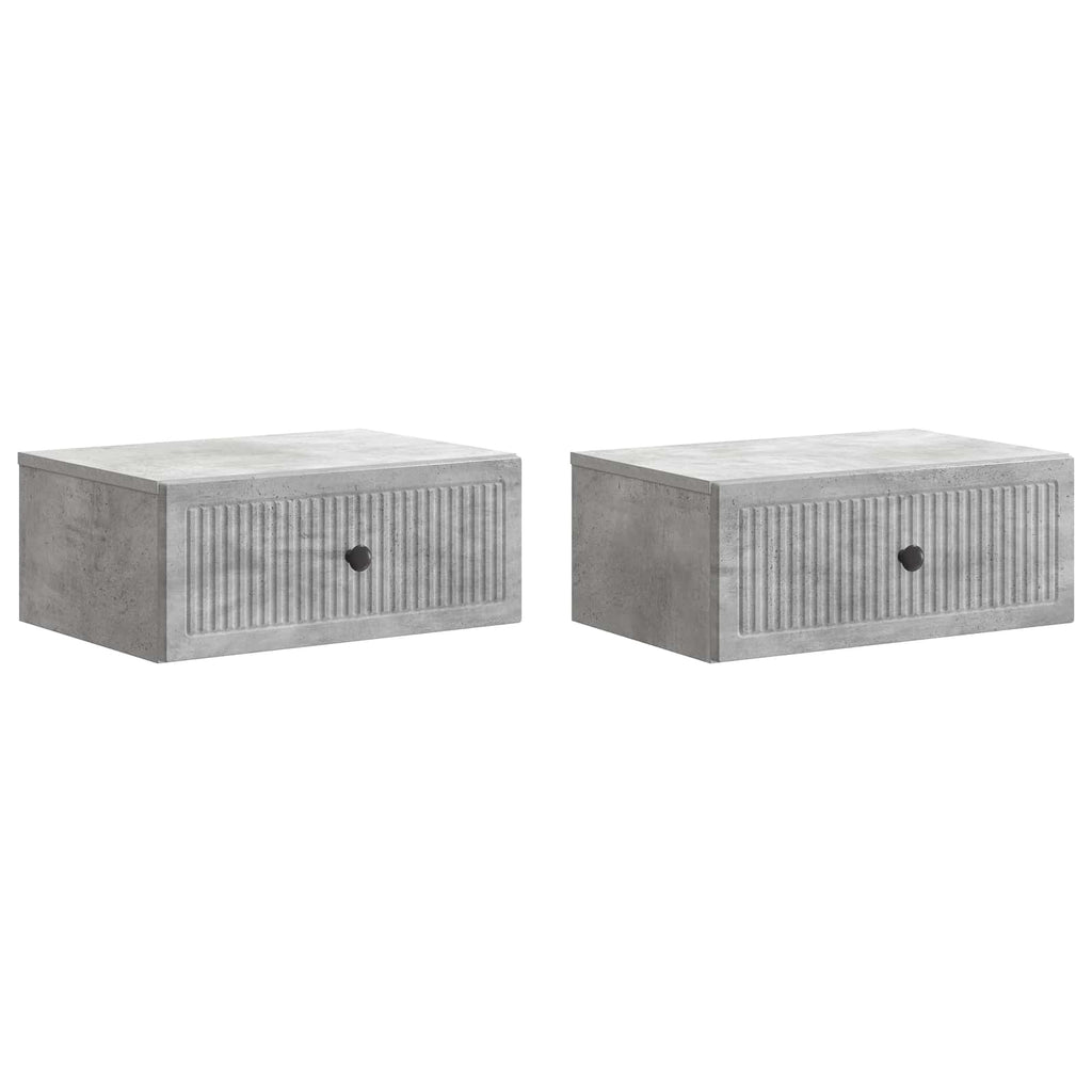 vidaXL Szafka Nocna z szufladą 2 pcs Betonowy szary 49 x 34,5 x 20 cm