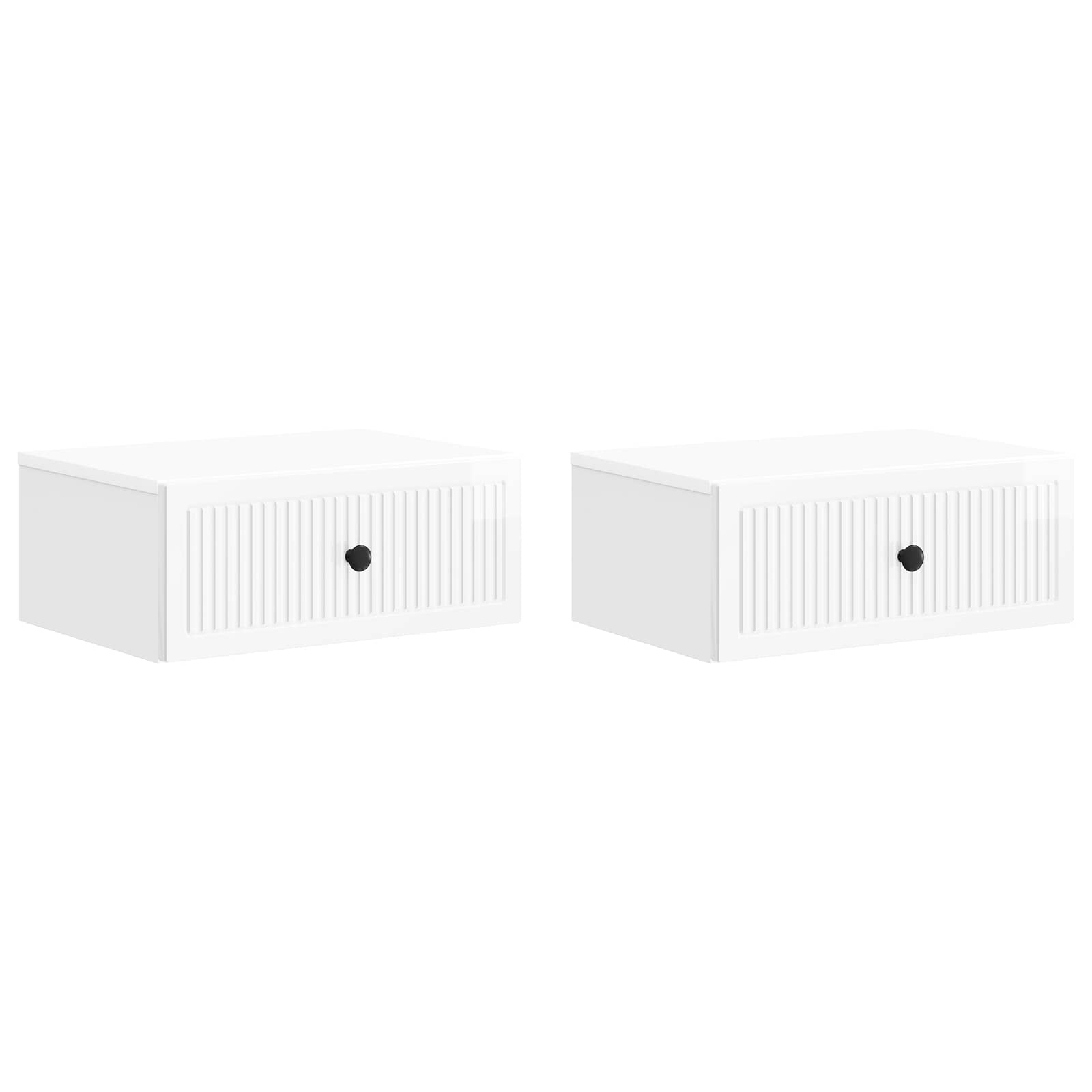 vidaXL Szafka Nocna 2 pcs Biały wysoki połysk 49 x 34,5 x 20 cm