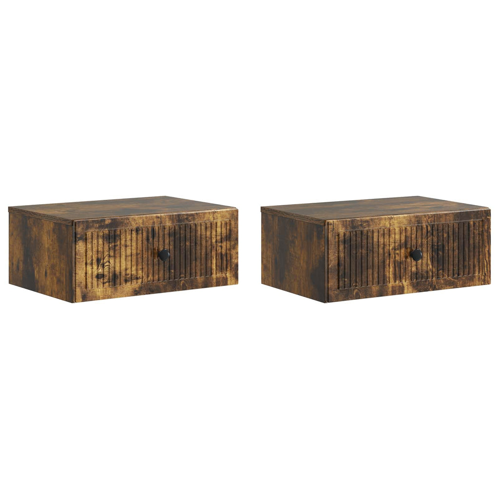 vidaXL Szafka Nocna z szufladą 2 pcs Dąb wędzony 49 x 34,5 x 20 cm