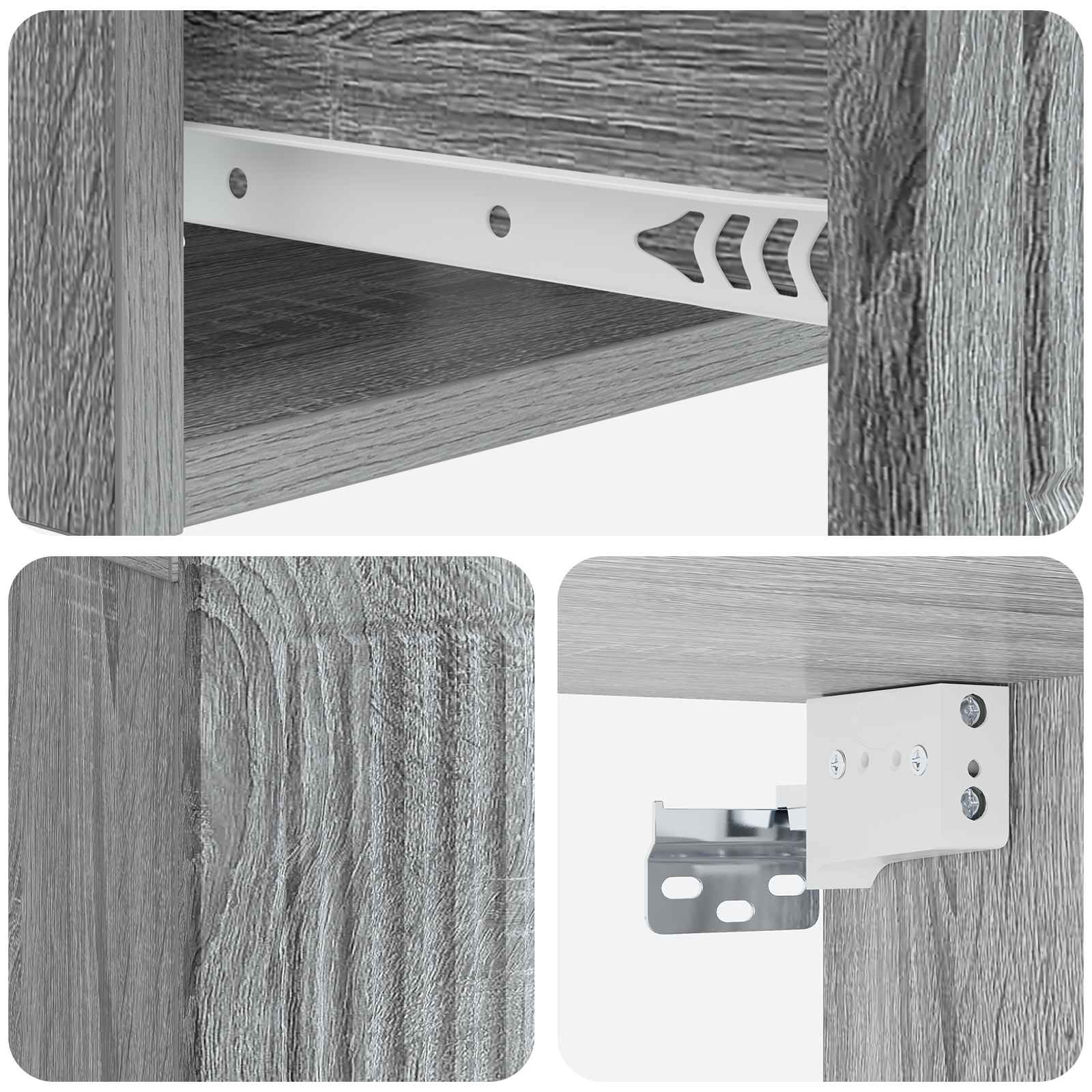 vidaXL Szafka Nocna z szufladą 2 pcs Szary Sonoma 49 x 34,5 x 20 cm