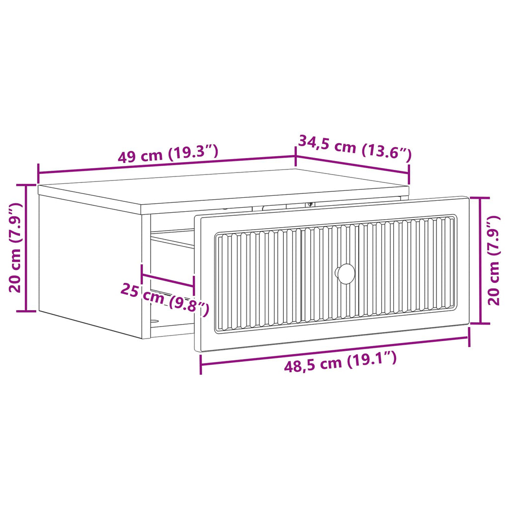 vidaXL Szafka Nocna z szufladą 2 pcs Dąb artisan 49 x 34,5 x 20 cm