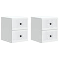 vidaXL Wisząca Szafka Nocna z szufladą 2 pcs Biały 33 x 34,5 x 40 cm