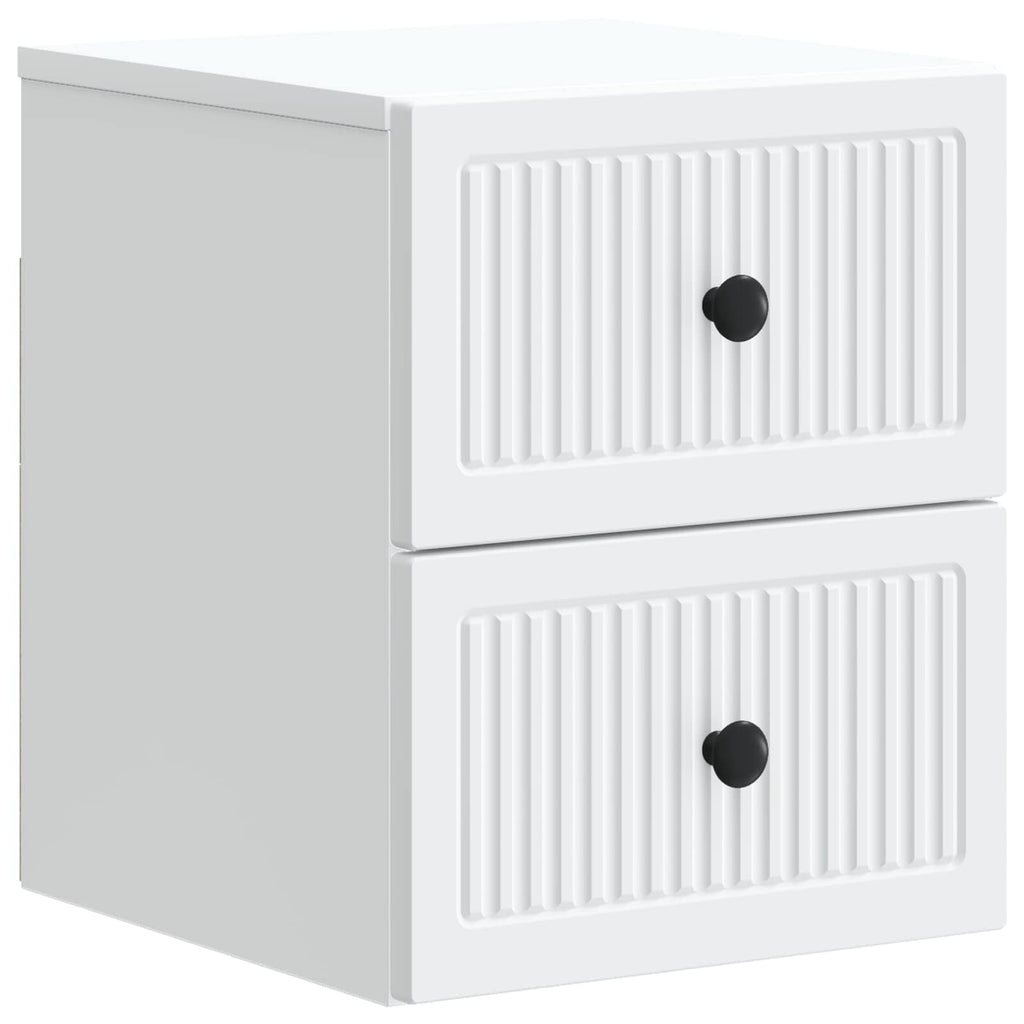 vidaXL Wisząca Szafka Nocna z szufladą 2 pcs Biały 33 x 34,5 x 40 cm