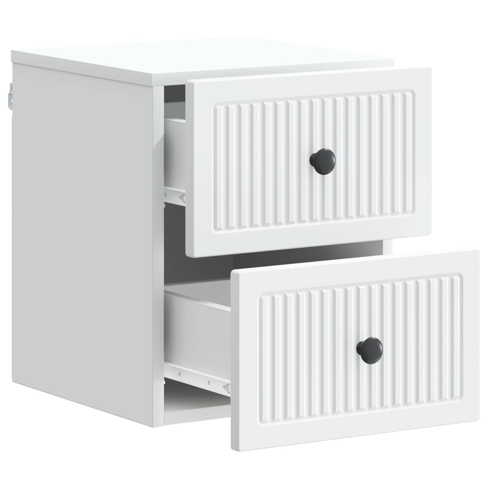 vidaXL Wisząca Szafka Nocna z szufladą 2 pcs Biały 33 x 34,5 x 40 cm