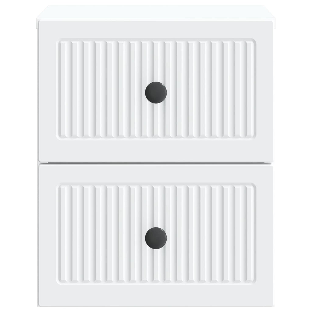 vidaXL Wisząca Szafka Nocna z szufladą 2 pcs Biały 33 x 34,5 x 40 cm