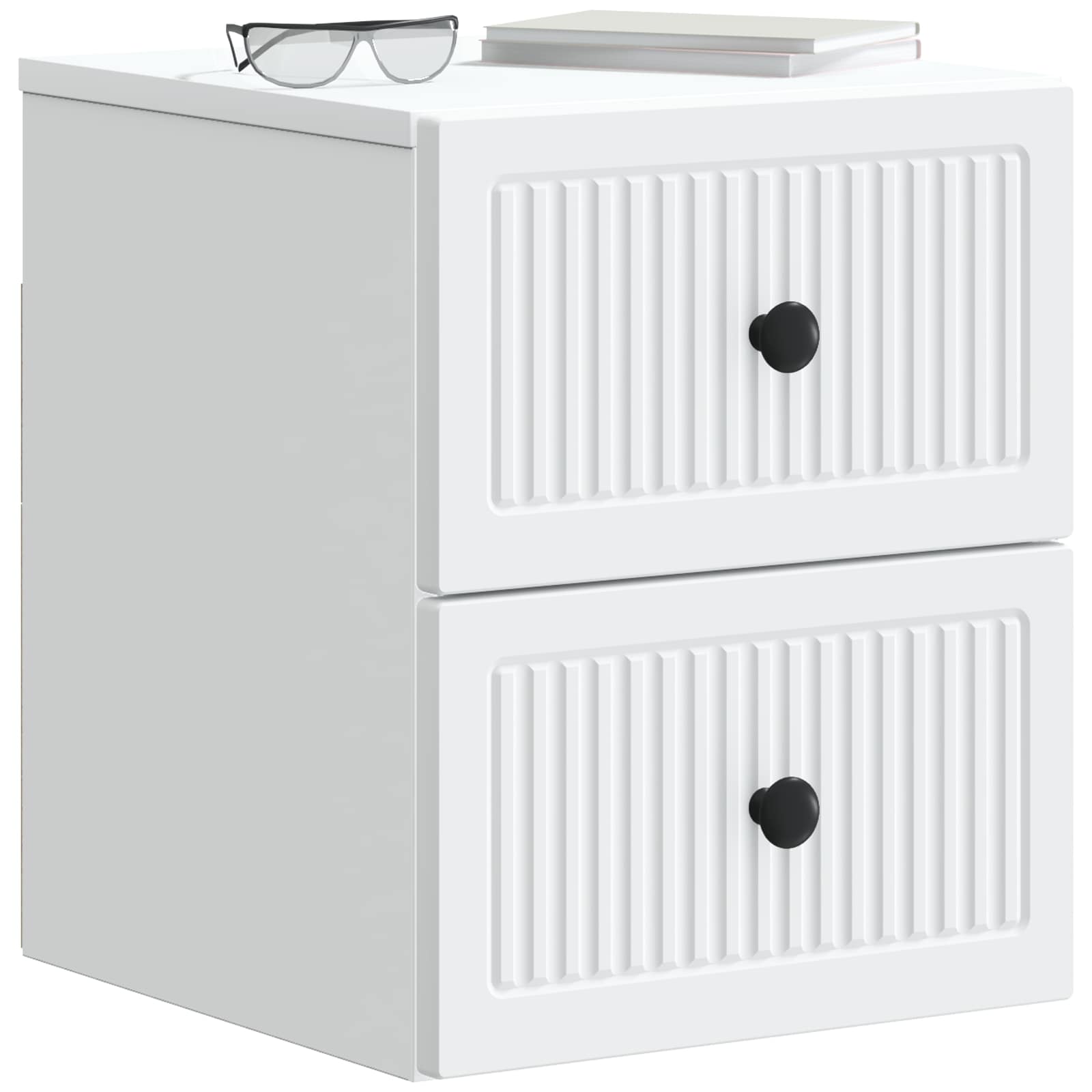 vidaXL Wisząca Szafka Nocna z szufladą 2 pcs Biały 33 x 34,5 x 40 cm
