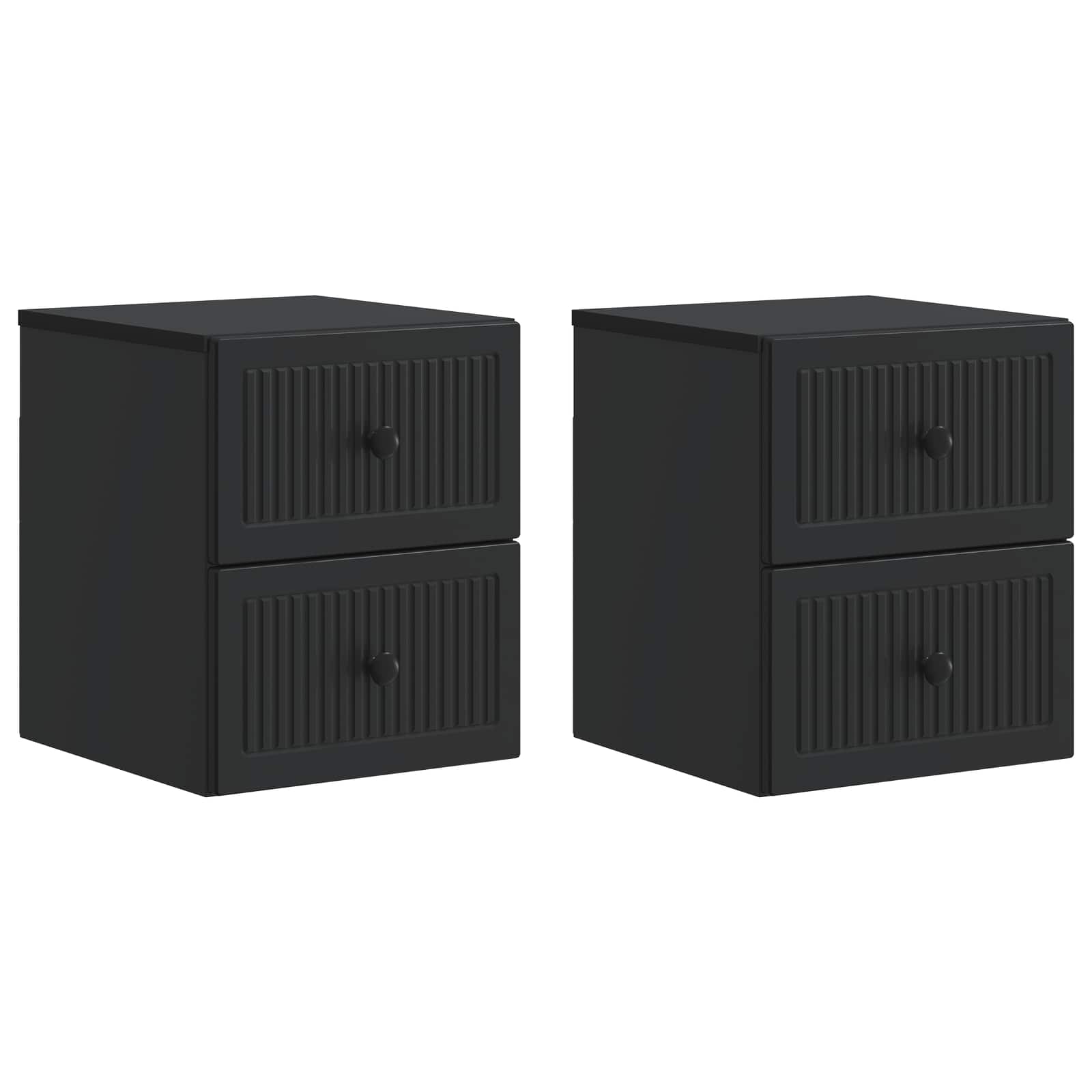 vidaXL Wisząca Szafka Nocna z szufladą 2 pcs Czarny 33 x 34,5 x 40 cm