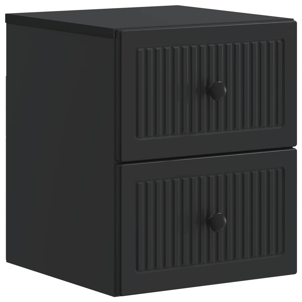 vidaXL Wisząca Szafka Nocna z szufladą 2 pcs Czarny 33 x 34,5 x 40 cm