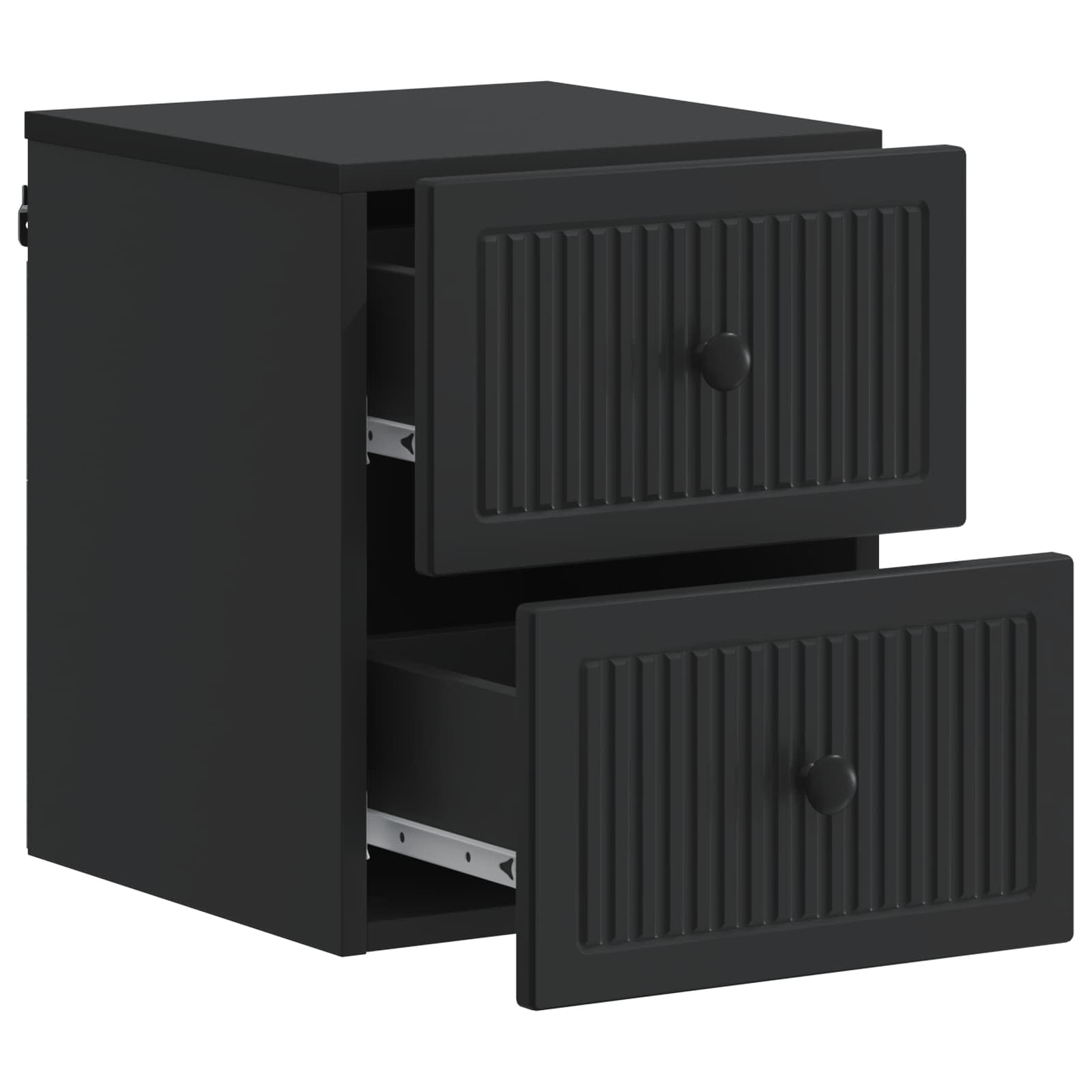 vidaXL Wisząca Szafka Nocna z szufladą 2 pcs Czarny 33 x 34,5 x 40 cm