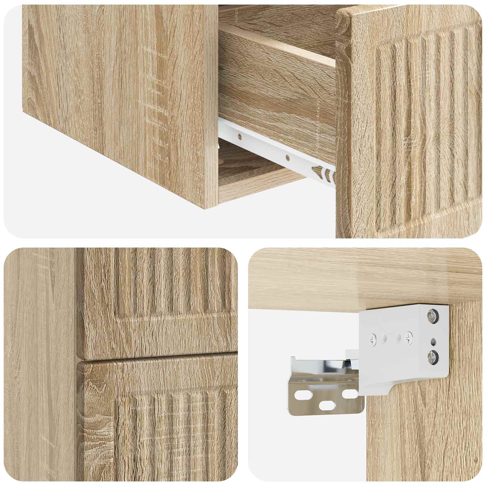 vidaXL Wisząca Szafka Nocna 2 pcs dąb Sonoma 33 x 34,5 x 40 cm