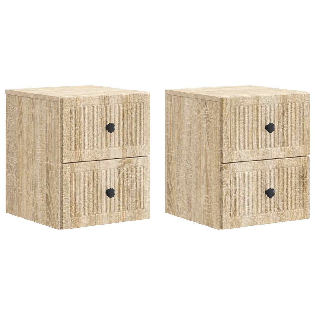 vidaXL Wisząca Szafka Nocna 2 pcs dąb Sonoma 33 x 34,5 x 40 cm