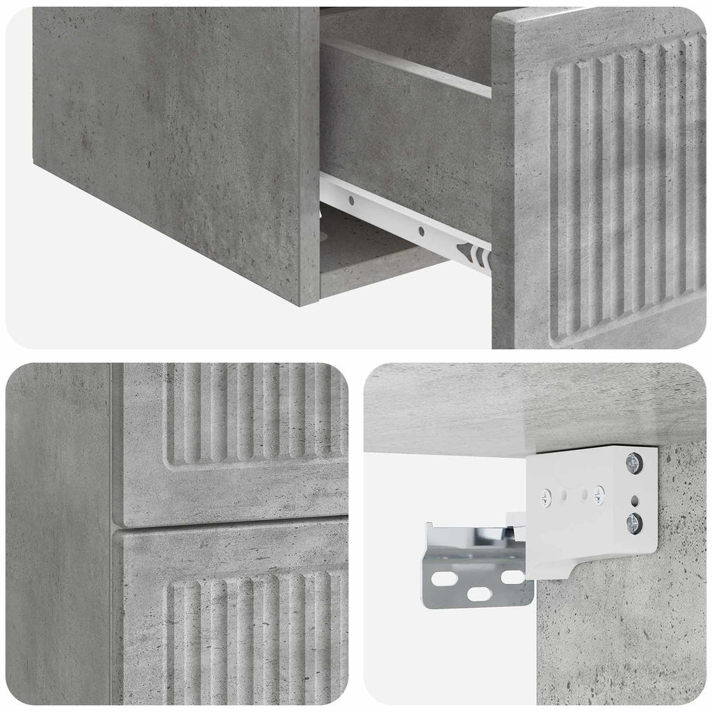 vidaXL Wisząca Szafka Nocna Betonowy szary 33 x 34,5 x 40 cm