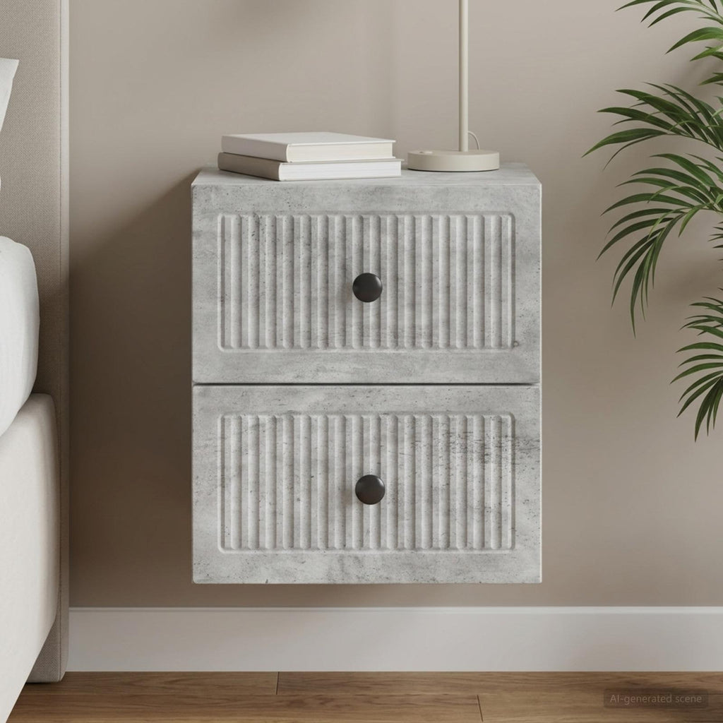 vidaXL Wisząca Szafka Nocna Betonowy szary 33 x 34,5 x 40 cm