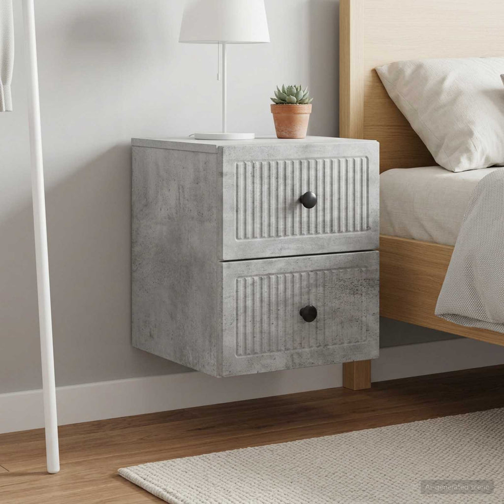 vidaXL Wisząca Szafka Nocna 2 szt. Betonowy szary 33 x 34,5 x 40 cm
