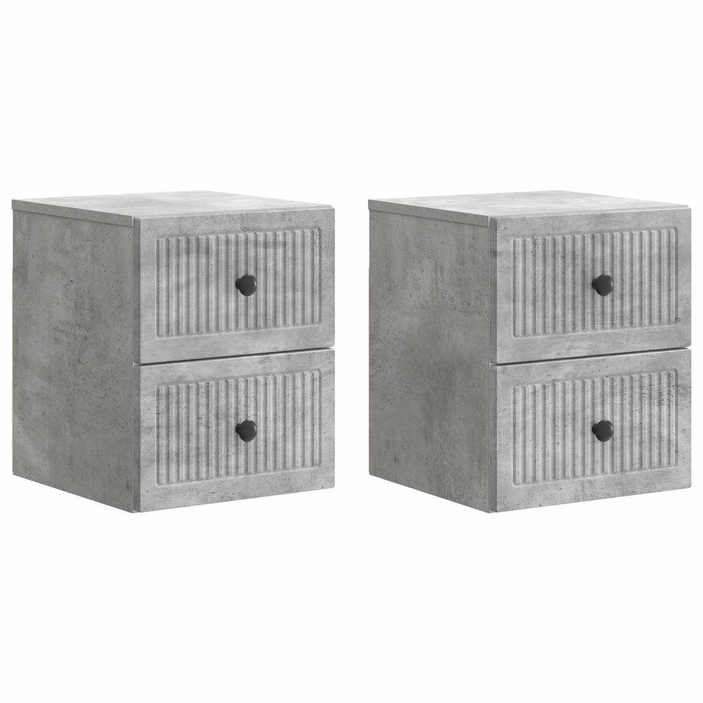 vidaXL Wisząca Szafka Nocna 2 szt. Betonowy szary 33 x 34,5 x 40 cm