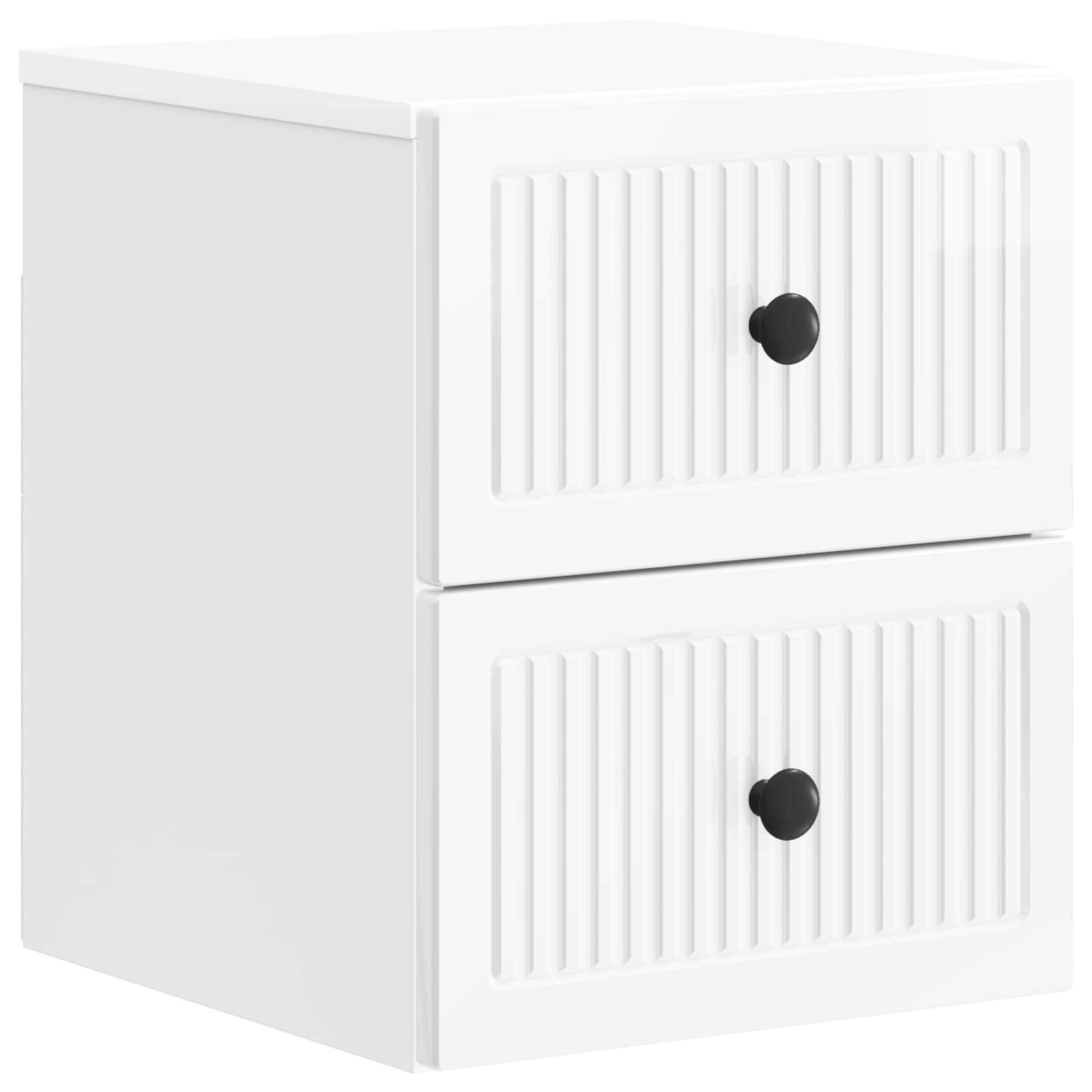 vidaXL Wisząca Szafka Nocna Biały wysoki połysk 33 x 34,5 x 40 cm