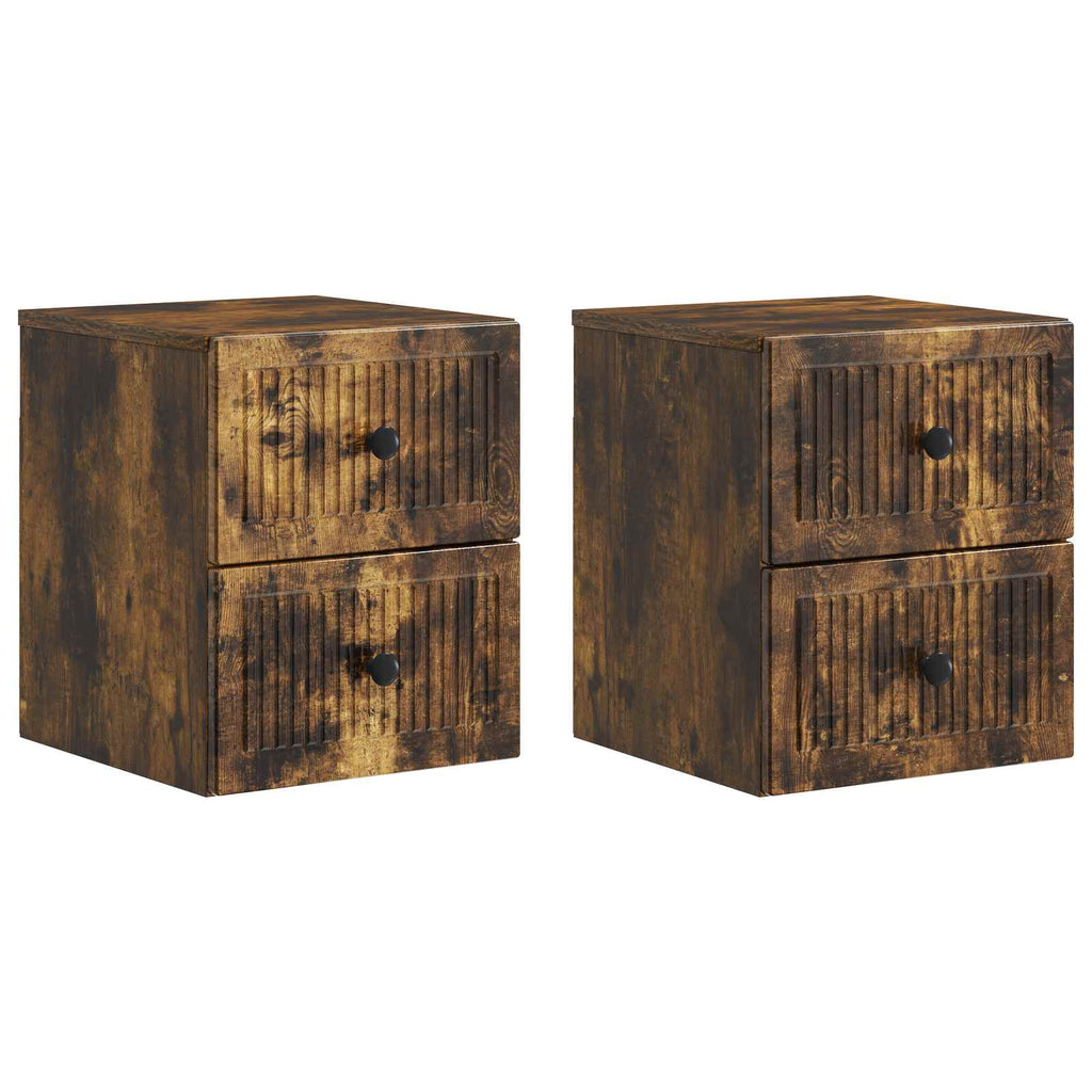 vidaXL Wisząca Szafka Nocna 2 pcs Dąb wędzony 33 x 34,5 x 40 cm