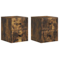 vidaXL Wisząca Szafka Nocna 2 pcs Dąb wędzony 33 x 34,5 x 40 cm