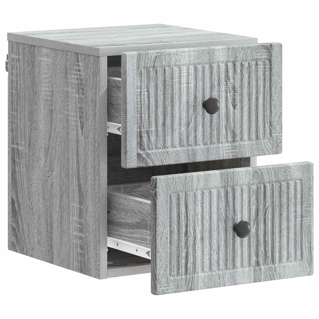 vidaXL Wisząca Szafka Nocna z szufladą Szary Sonoma 33 x 34,5 x 40 cm