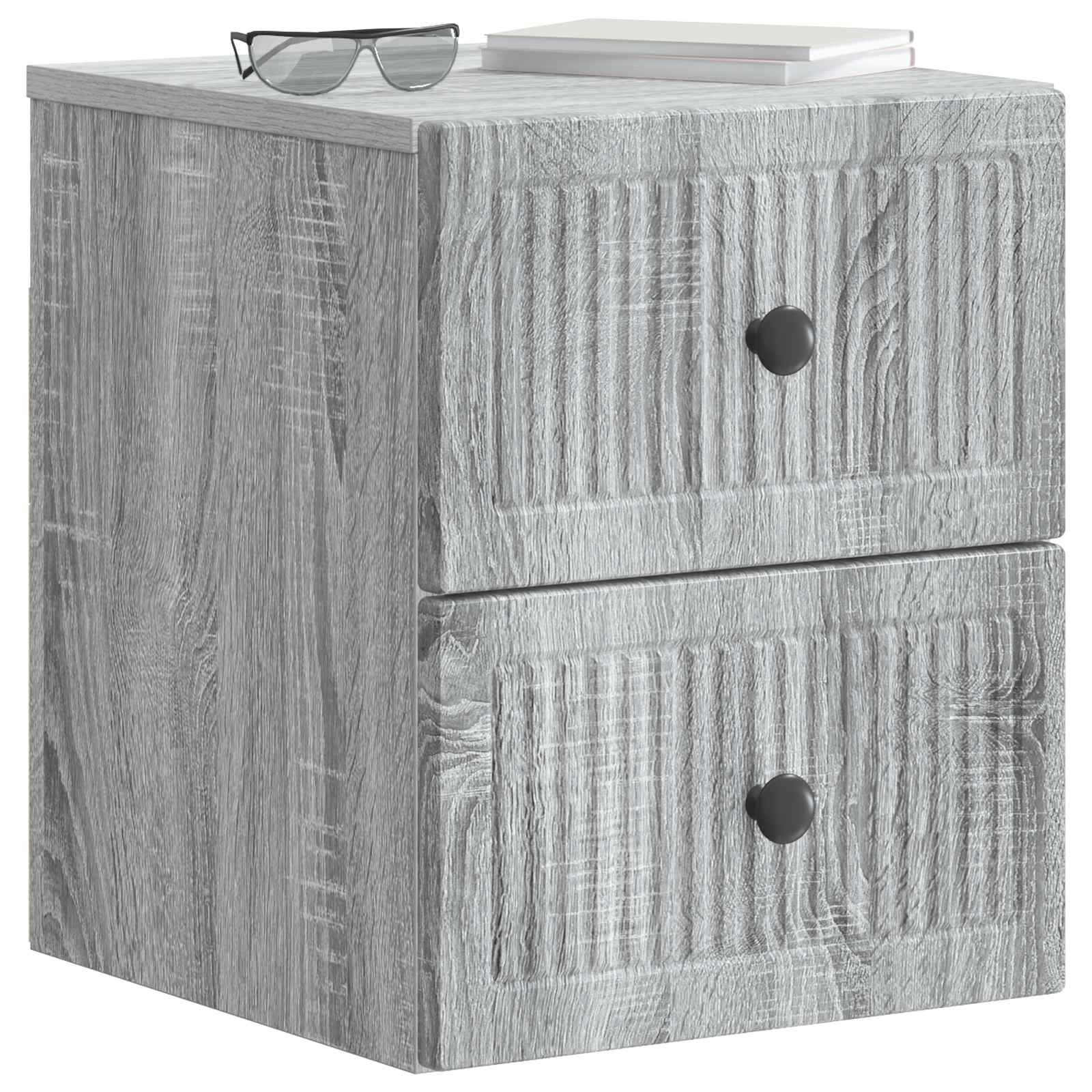 vidaXL Wisząca Szafka Nocna z szufladą Szary Sonoma 33 x 34,5 x 40 cm