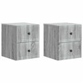 vidaXL Wisząca Szafka Nocna 2 pcs Szary Sonoma 33 x 34,5 x 40 cm