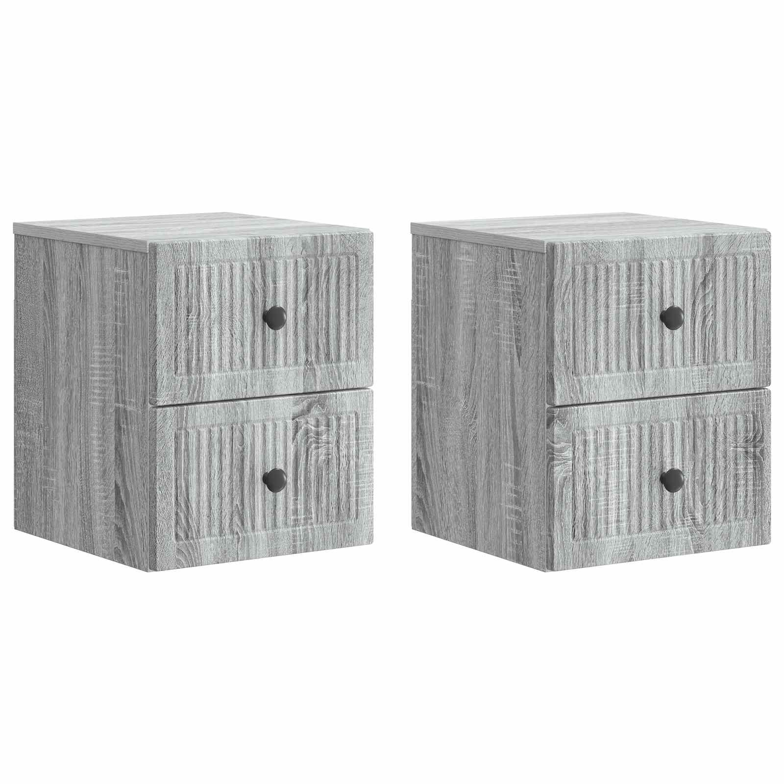 vidaXL Wisząca Szafka Nocna 2 pcs Szary Sonoma 33 x 34,5 x 40 cm