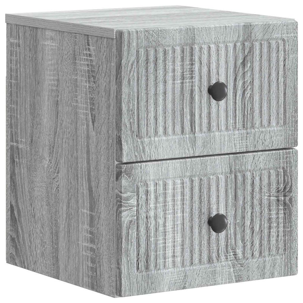 vidaXL Wisząca Szafka Nocna 2 pcs Szary Sonoma 33 x 34,5 x 40 cm