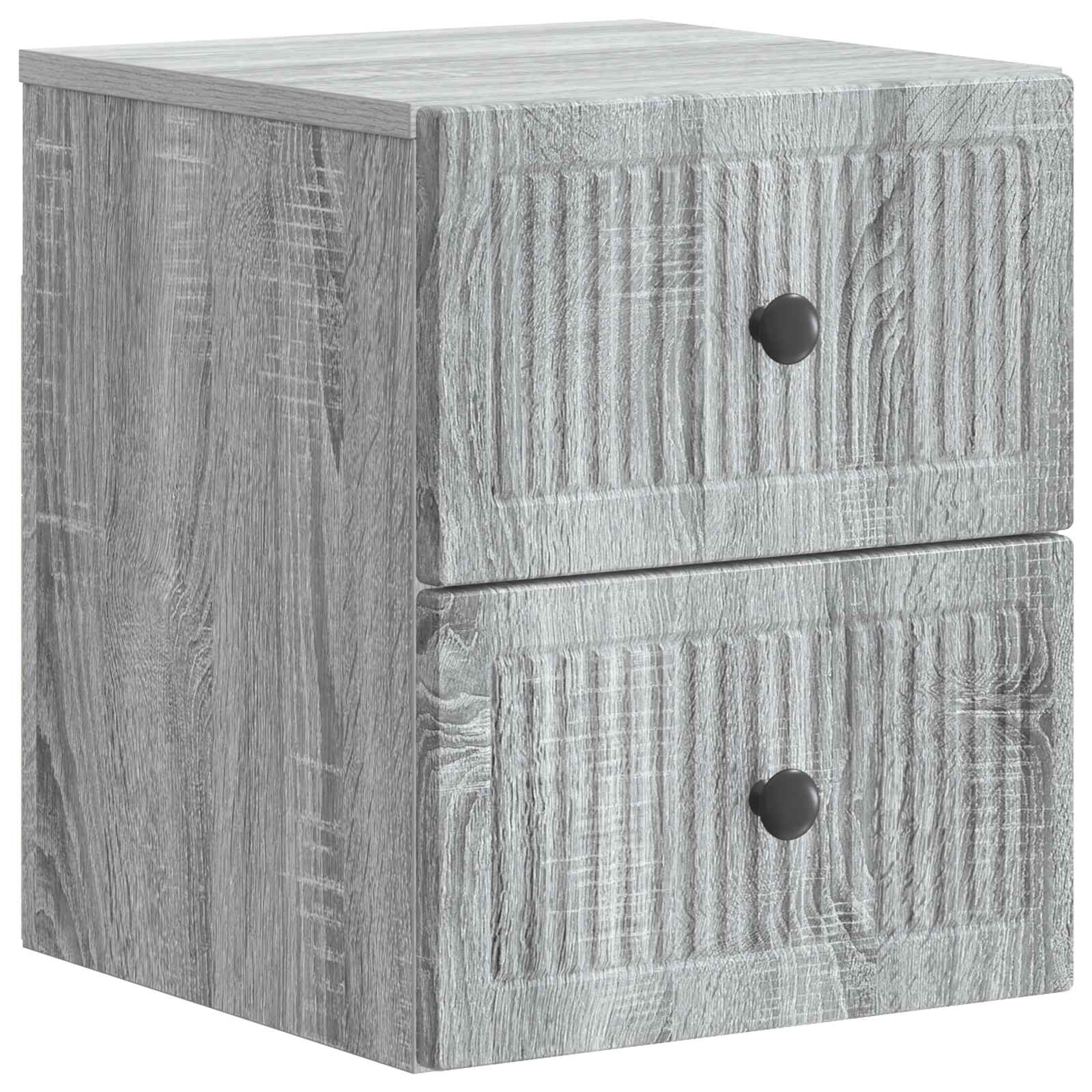 vidaXL Wisząca Szafka Nocna 2 pcs Szary Sonoma 33 x 34,5 x 40 cm