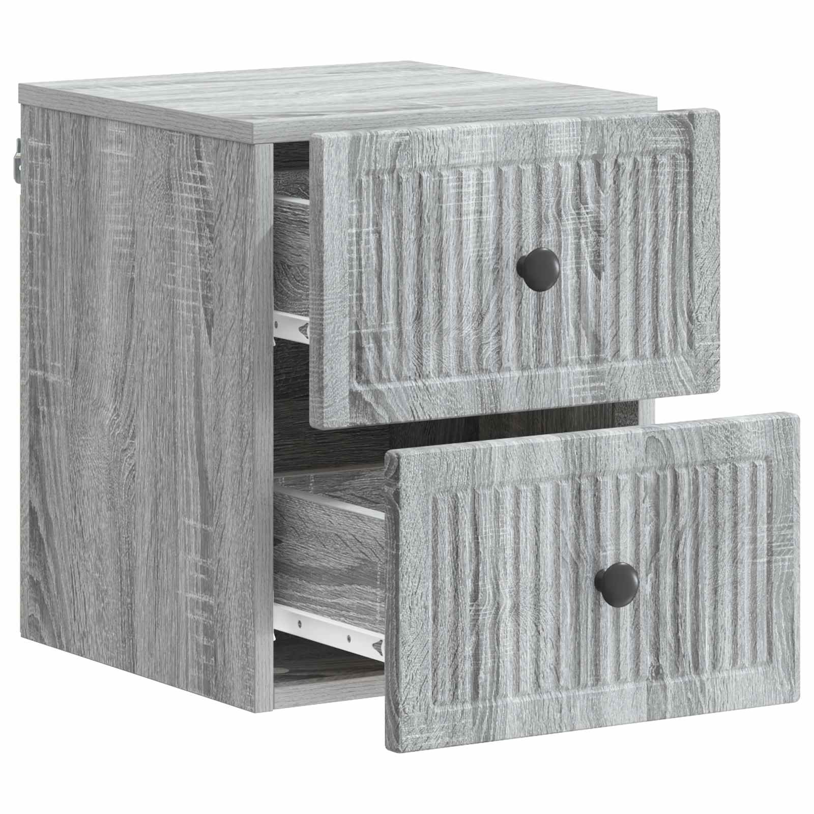 vidaXL Wisząca Szafka Nocna 2 pcs Szary Sonoma 33 x 34,5 x 40 cm