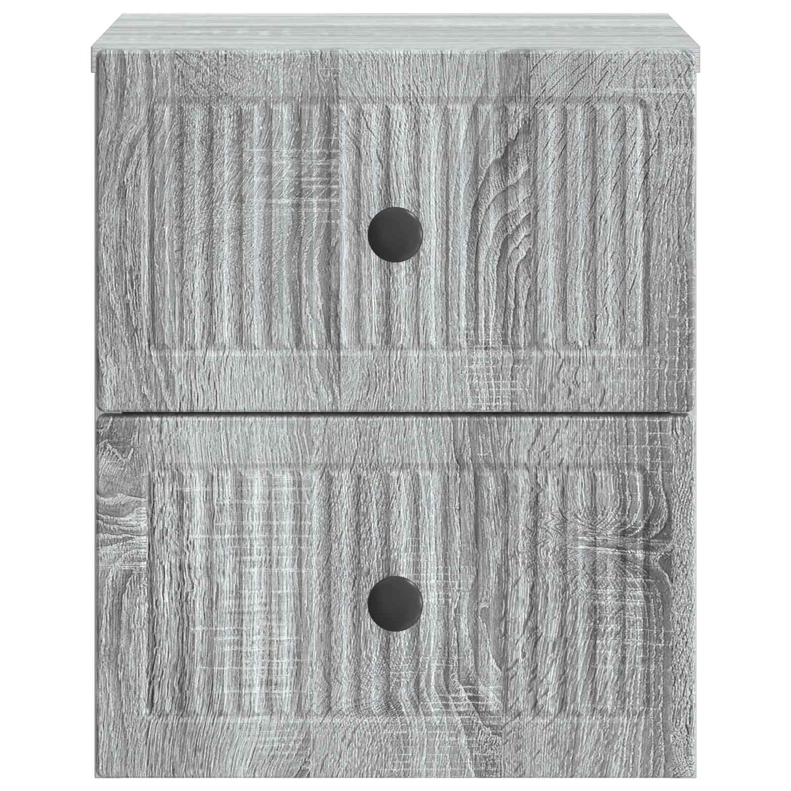 vidaXL Wisząca Szafka Nocna 2 pcs Szary Sonoma 33 x 34,5 x 40 cm