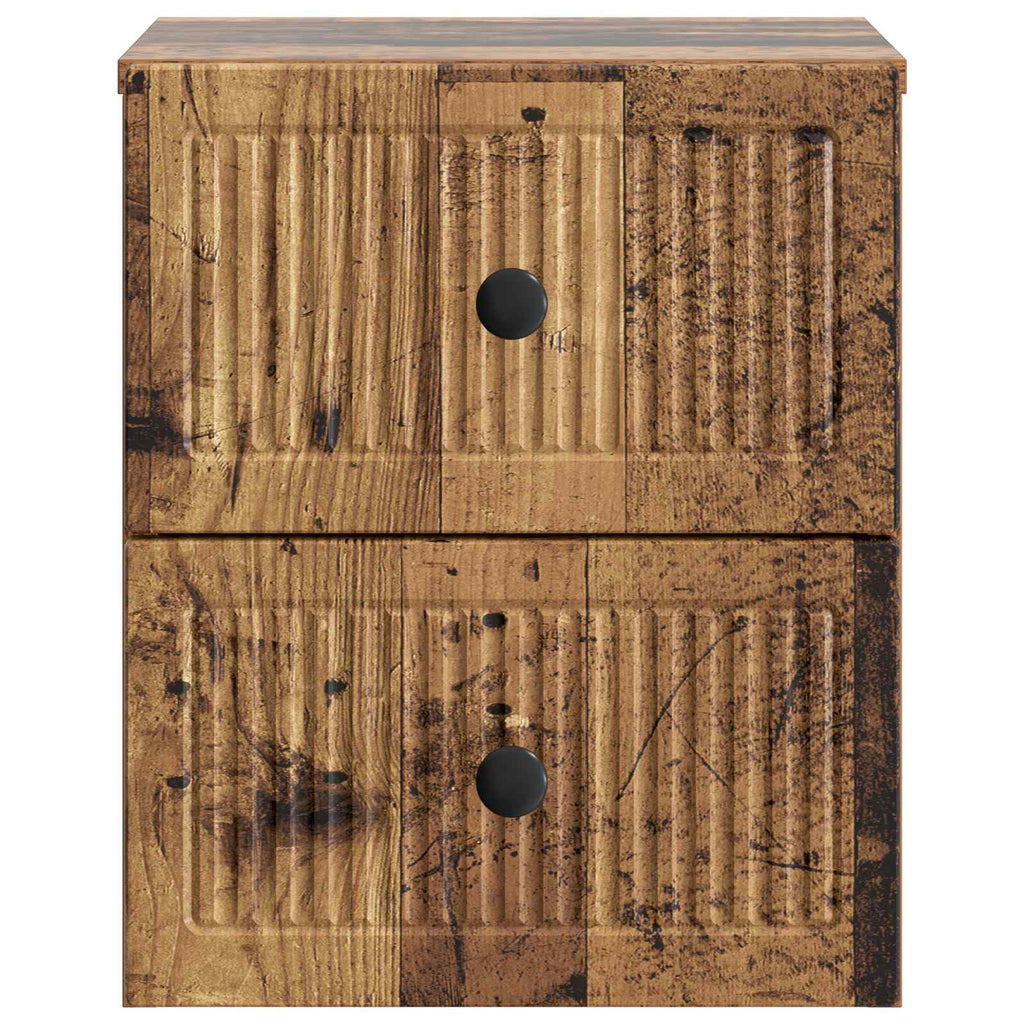 vidaXL Wisząca Szafka Nocna z szufladą Stare drewno 33 x 34,5 x 40 cm