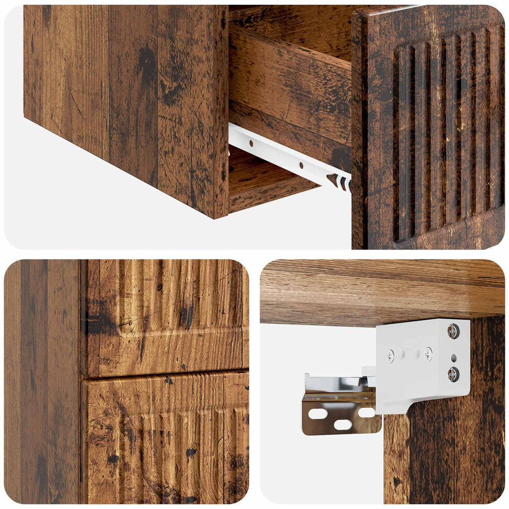 vidaXL Wisząca Szafka Nocna 2 pcs Stare drewno 33 x 34,5 x 40 cm
