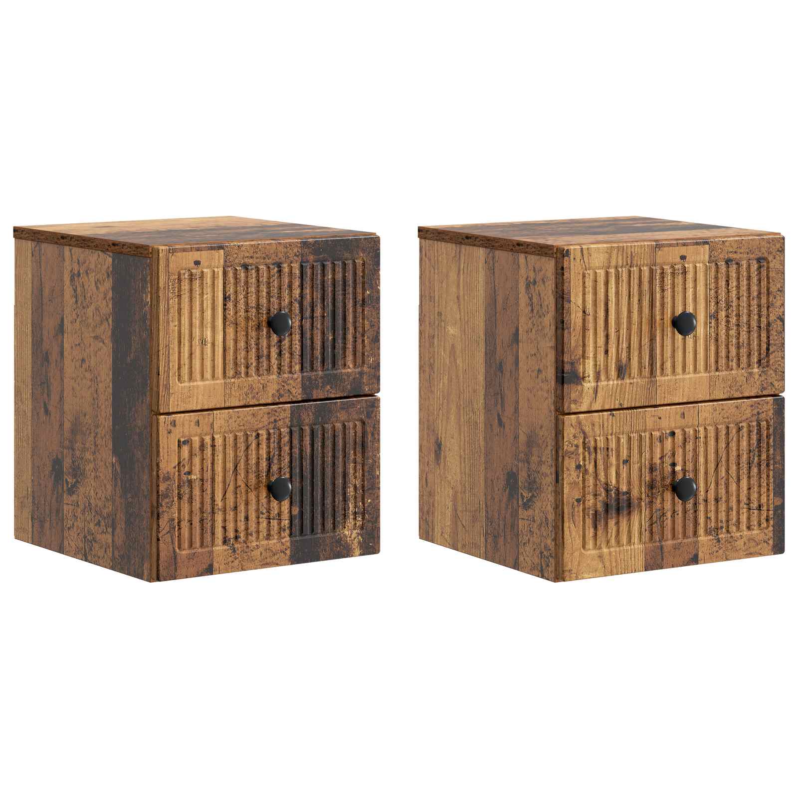 vidaXL Wisząca Szafka Nocna 2 pcs Stare drewno 33 x 34,5 x 40 cm