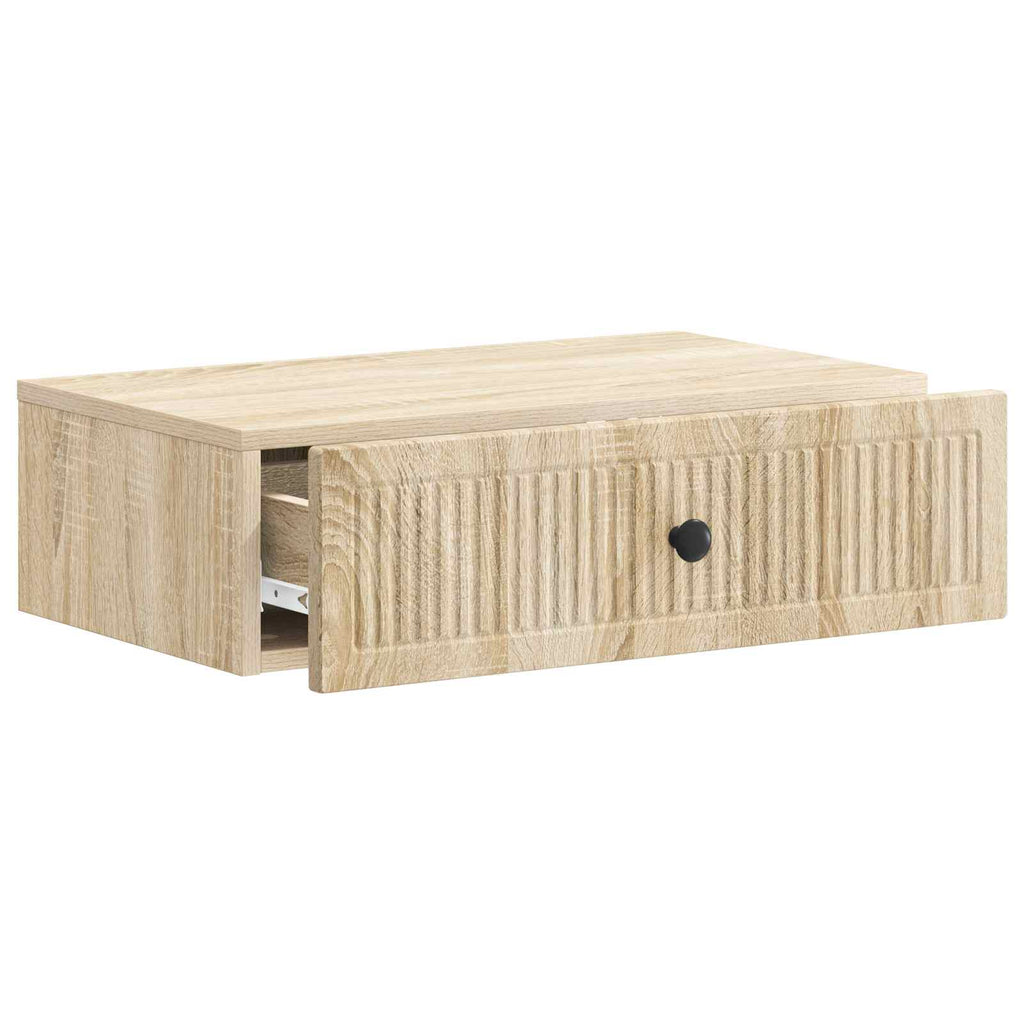 vidaXL Stolik boczny montowany na ścianie dąb Sonoma 59 x 34,5 x 17 cm