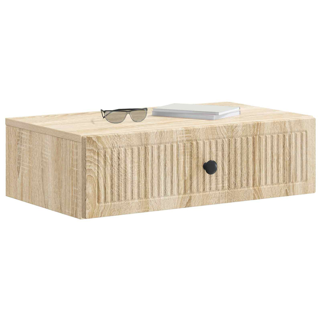 vidaXL Stolik boczny montowany na ścianie dąb Sonoma 59 x 34,5 x 17 cm