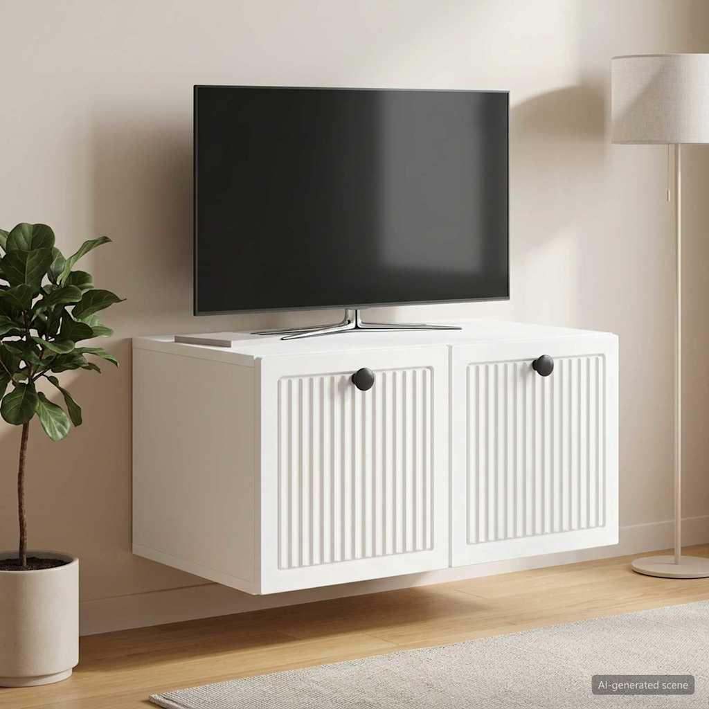 vidaXL Szafka RTV montowana na ścianie Biały 59,5 x 41 x 30 cm