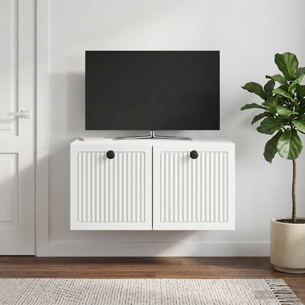 vidaXL Szafka RTV montowana na ścianie Biały 59,5 x 41 x 30 cm