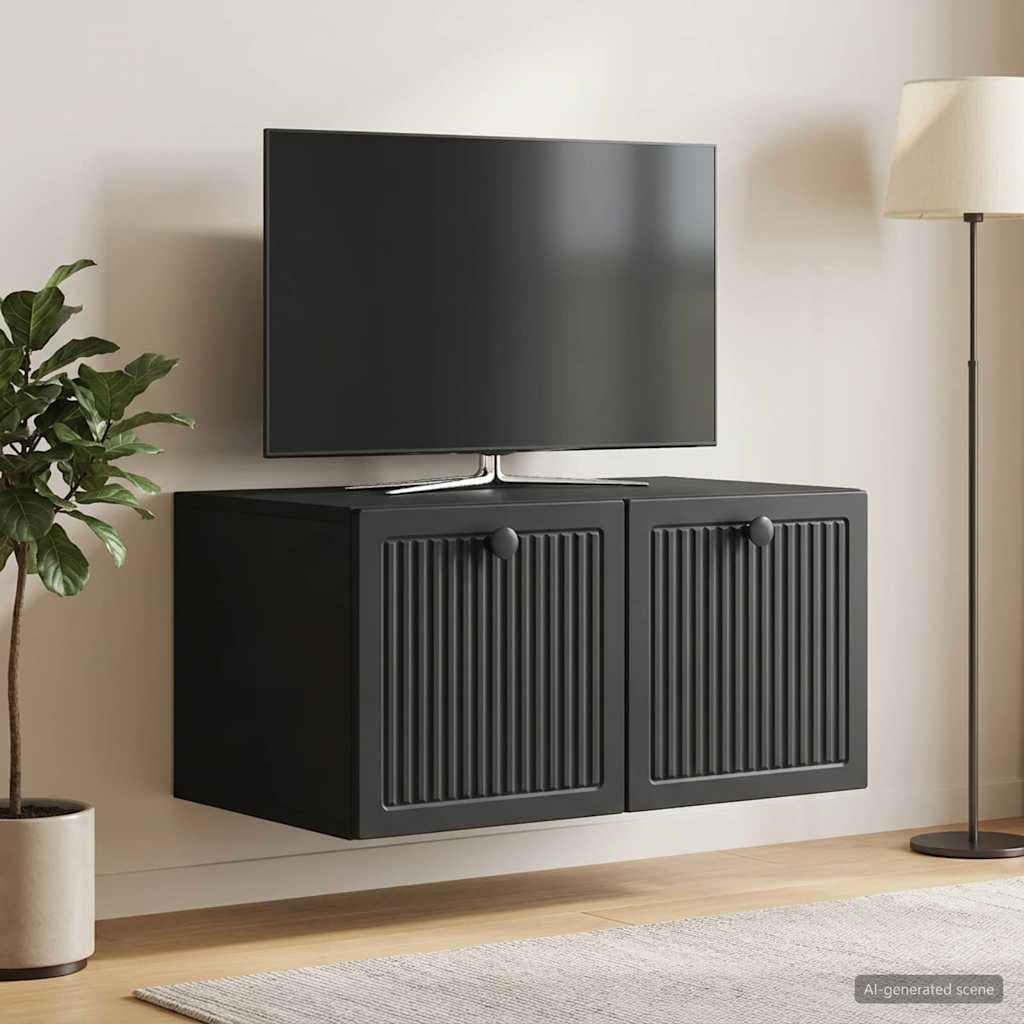 vidaXL Szafka RTV montowana na ścianie Czarny 59,5 x 41 x 30 cm