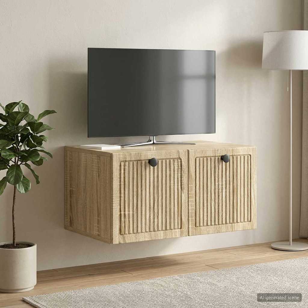 vidaXL Szafka RTV montowana na ścianie dąb Sonoma 59,5 x 41 x 30 cm